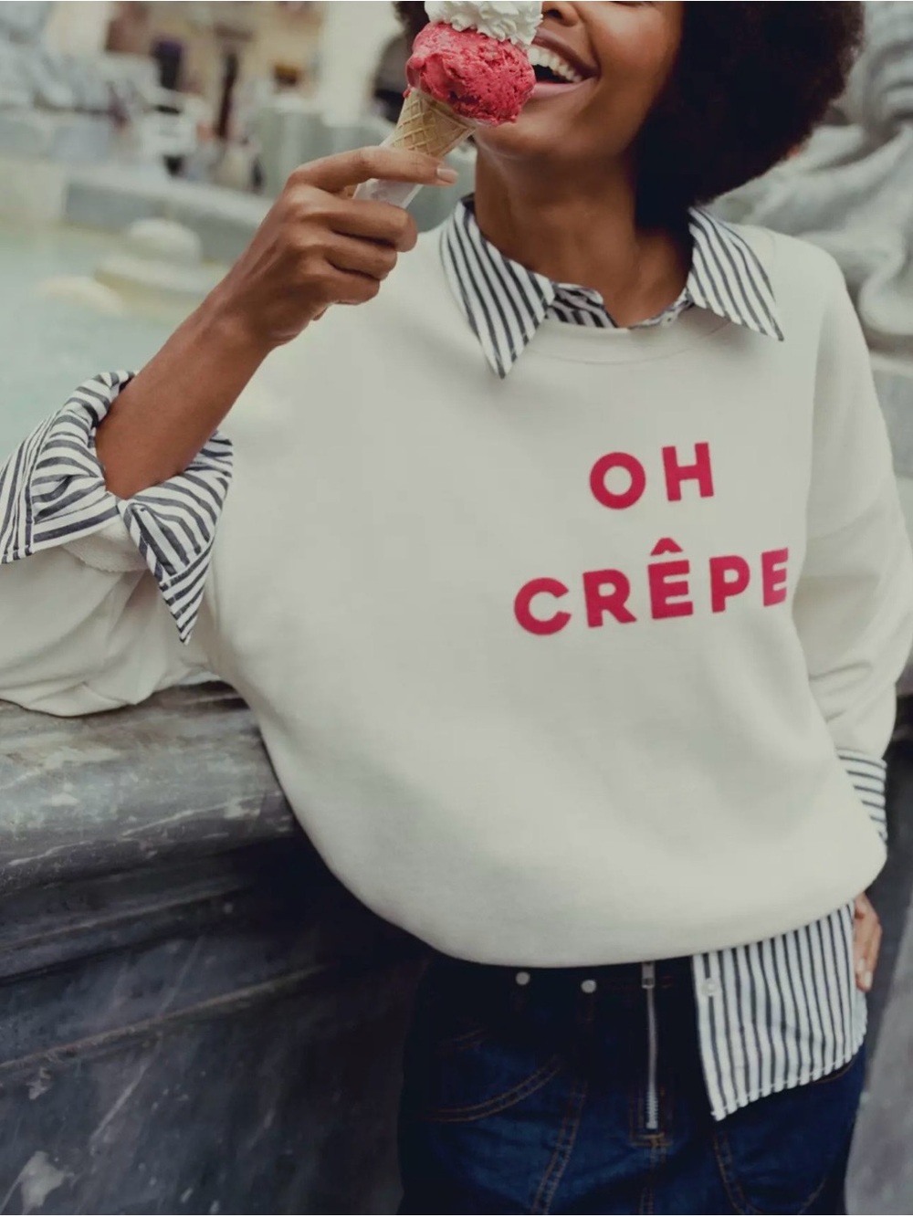 ANTHROPOLOGIE | “Oh Crepe” Sweatshirt | S